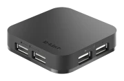 D-Link koncentrator 4-portowy USB 2.0 (4 x port A, 1 x port B, kabel, zasilacz)